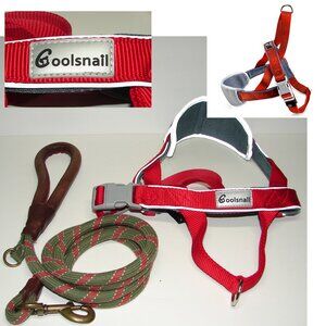 Coolsnail Dog Harness No Pull w/ Padded Chest L chest 27-31" + Heavy Duty Leash